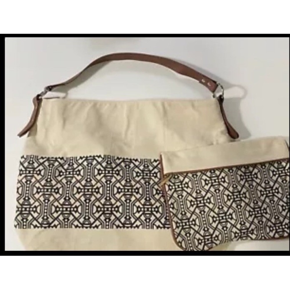 Large Aztec Print Canvas Tote Bag19x14 Boho Tribal Beach Travel Shoulder Handbag